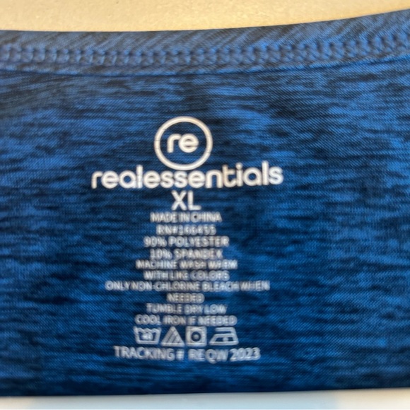 Real Essentials  Blue Short Sleeve V-Neck Tee - Picture 5 of 5